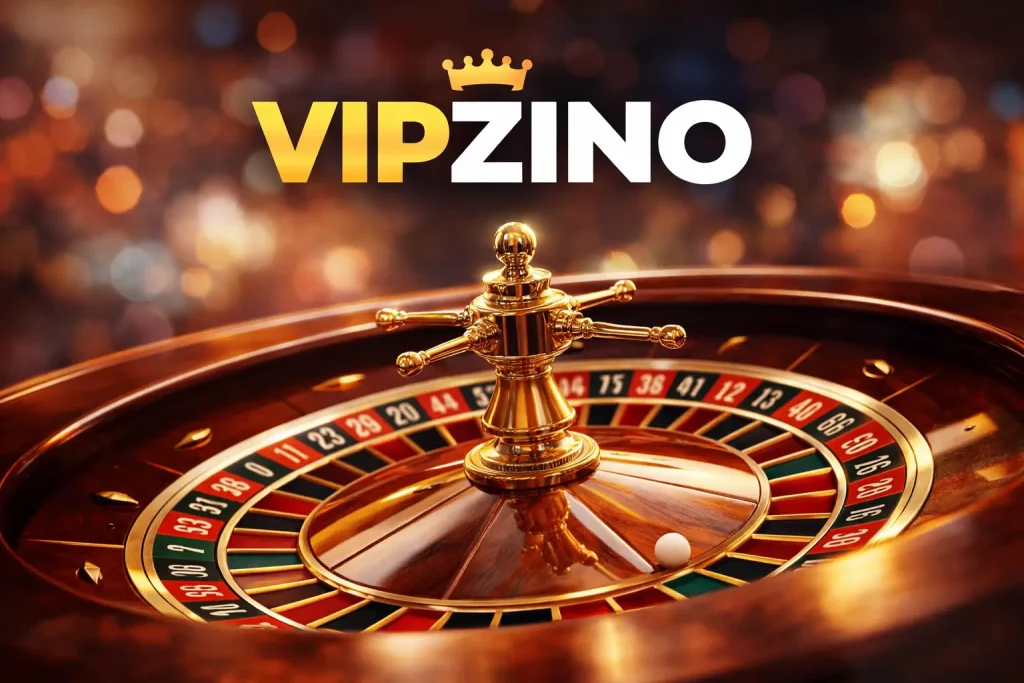 Vipzino Casino roulette UK with spinning wheel casino table chips and premium gaming atmosphere